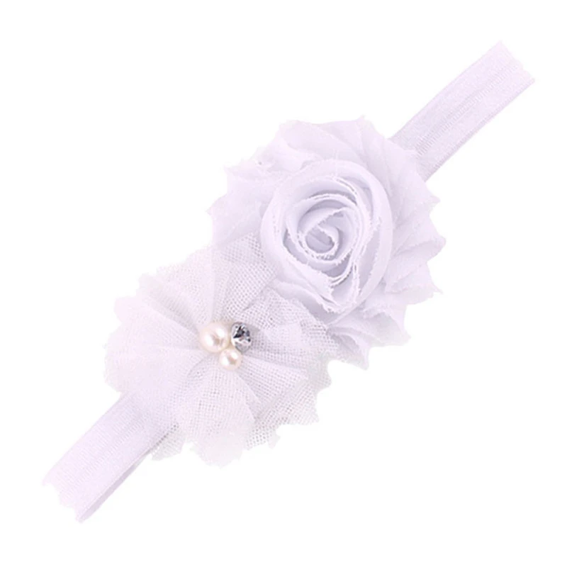 Lovely Baby Headbands Pearl Lace Up Headbands Girls Infant Hair Band Baby Hair Accessories Girls Kids Floral Headband V16% (9)