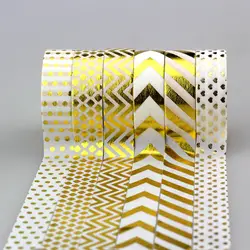 Новинка 6X15 мм Золотой набор бумажная лента печать золотой фольгой для ремесла скрапбукинга DIY декоративная Маскировка японский васи лента