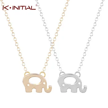 1pcs Gold Silver Plated Elephant Pendant Necklace Animal Elephant Necklaces Jewelry Collier For Teen Girls Party Chocker Collier