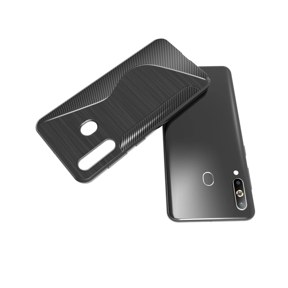 black shockproof Anti-skid S Line TPU Gel Skin Case Cover For Samsung Galaxy A60