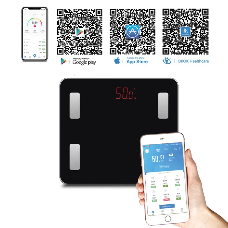 New Original Taiza Weighing Scale Floor Smart Bathroom Scale Smart Bluetooth Bmi Body Fat Smart Digital Scale Weight Balance