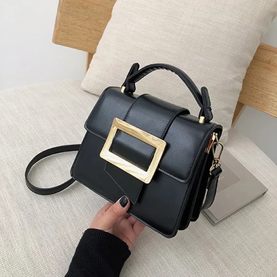 ETAILL, большой ремень из искусственной кожи, женская сумка с клапаном, кожаная сумка,, модная классическая дизайнерская женская сумка, сумка через плечо с верхней ручкой - Цвет: Black