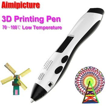 

3D Pen 3D Printing Pen Kids Drawing Pen PCL Filament 5 Meters Low Temperature 3D Pen give more 5M PCL