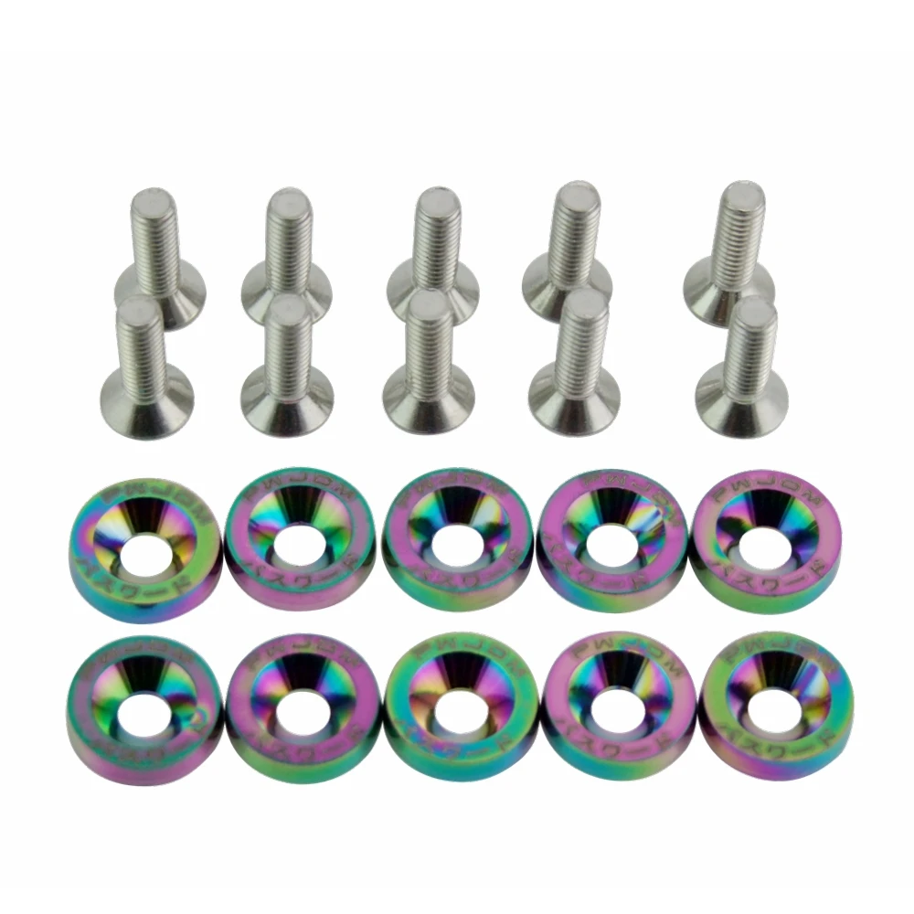 Racing JDM Aluminum NEO Chrome Fender Washers for Honda Civic Integra