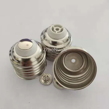 

100pcs E27 Lamp Base Aluminum Nickel Plating Welding-Free Lamp Holder Thickening High-grade Light Socket