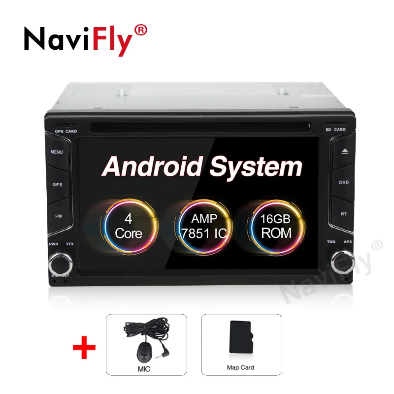 NaviFly 2Din универсальный Android 8,1 Автомобильный gps RDS Cassete для Nissan Toyota peugeot KIA Автомобильный Радио bluetooth ipod 4G wifi DVR камера - Цвет: 1G RAM 16G ROM