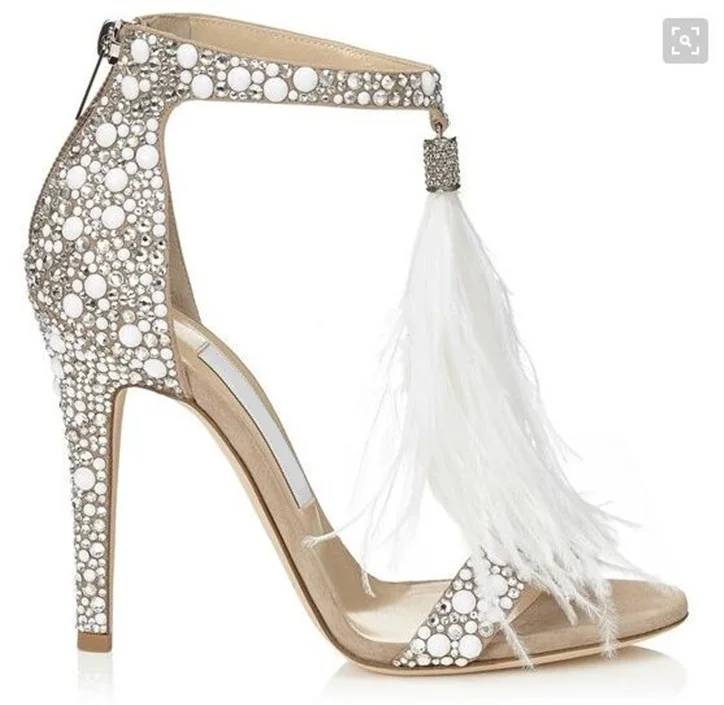 embellished high heel shoes