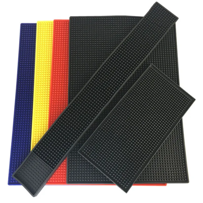 

Non-slip Rubber Bar Mat Bar Runner Glass Drip Tray Beer Drink Rail Bars Service Mat TB Sale