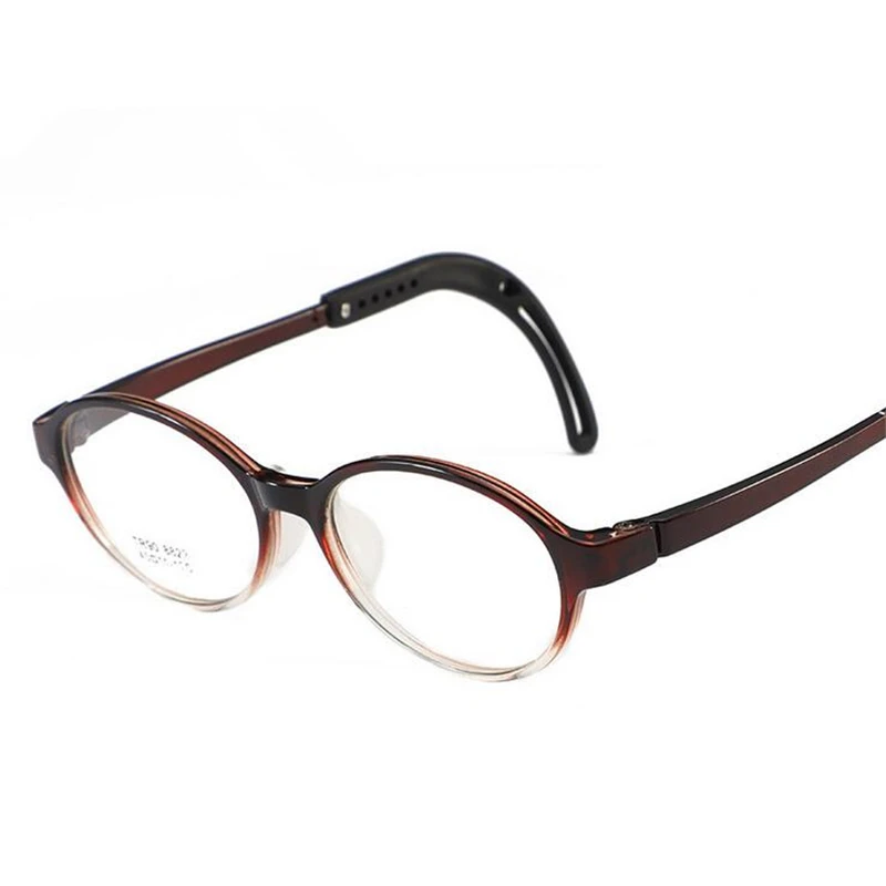 Круглые оптические детские оправы TR90 силиконовые детские очки для мальчиков и девочек гибкие защитные очки Безопасность Студенческая Близорукость Рамка - Цвет оправы: Tea
