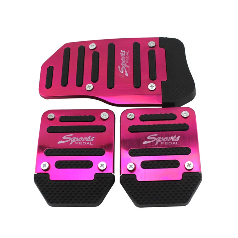 Manual Transmission 3 PCS Blue Car Vehicle Accelerator Brake Foot Pedal Cover Set MT