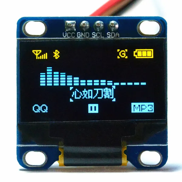 0,96 дюймов, модуль IEC IIC/SPI Oled, белый/синий/желто-синий OLED дисплей 12864/3,3 V-5 V Для Arduino 51 MSP420 STIM32 SCR - Цвет: IIC Yellow-blue