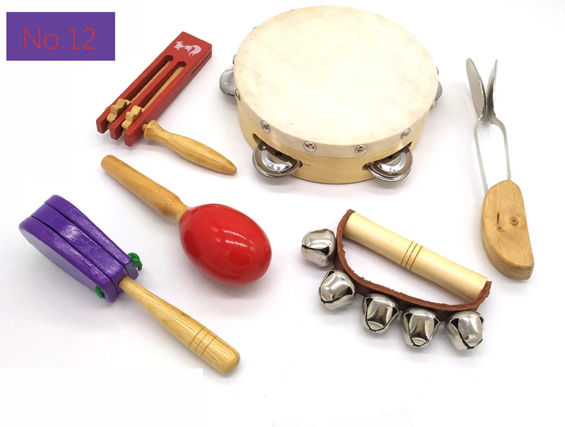 

BIG SALE 6pc new musical instruments toy set wooden percussion instruments for baby preschool kids music rhythm educational