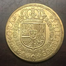 1726 ИСПАНИЯ 8 Escudos-Felipe V Gold Имитация монеты