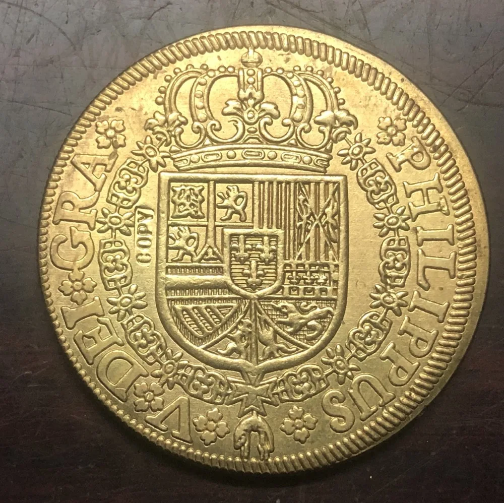 1726 ИСПАНИЯ 8 Escudos Felipe V Золотая копия монеты|Безвалютные монеты| |