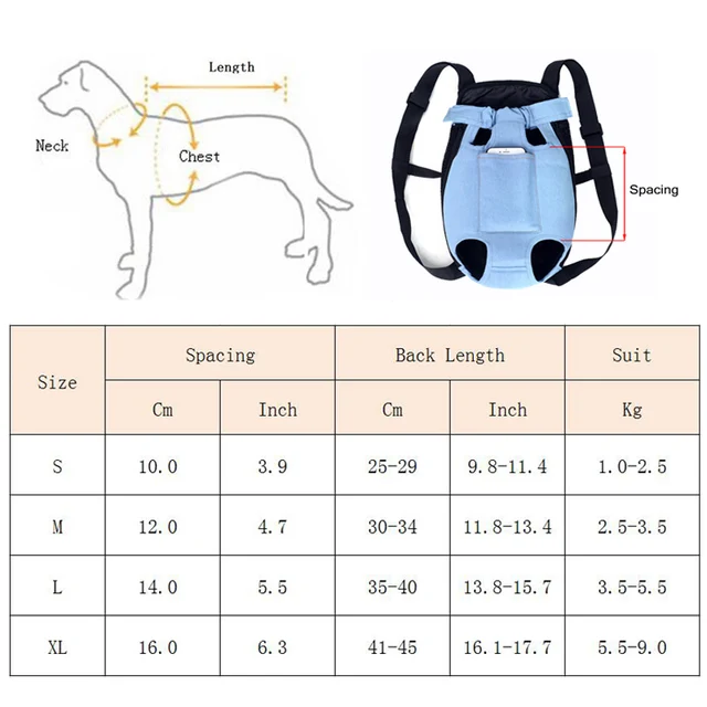 sac a dos chien en Denim pour animaux de compagnie – Image 2