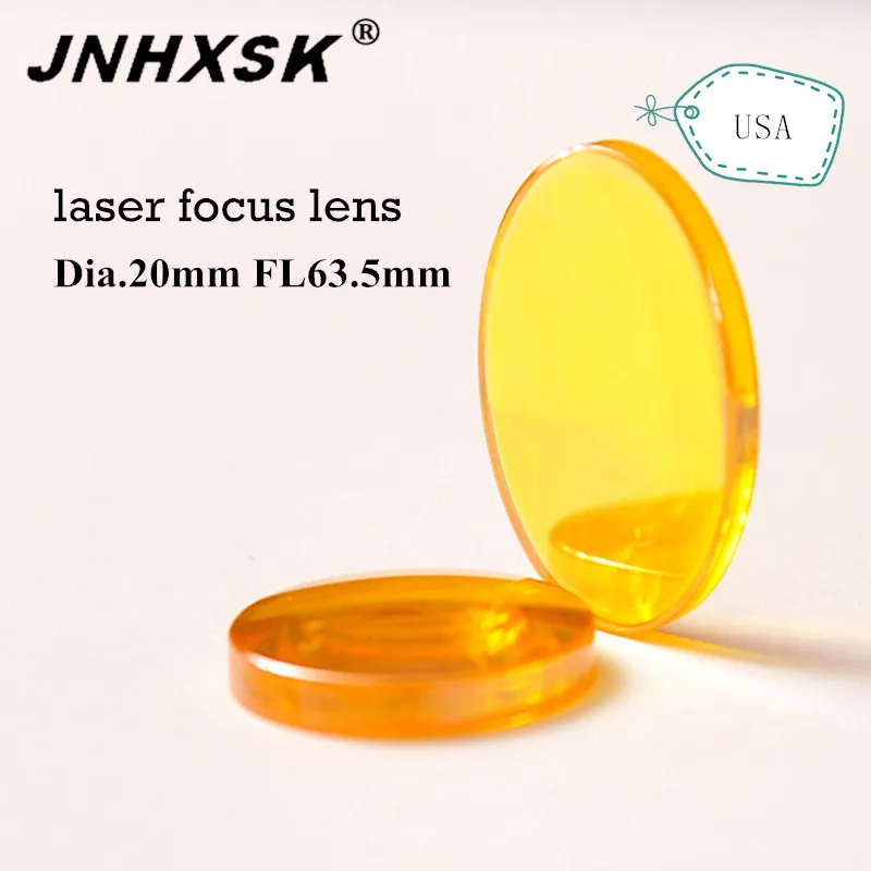 

JNHXSK USA Focus lens PVD Znse Dia.20mm FL63.5mm for CO2 Laser Engraving Cutting Machine Parts high quality low price