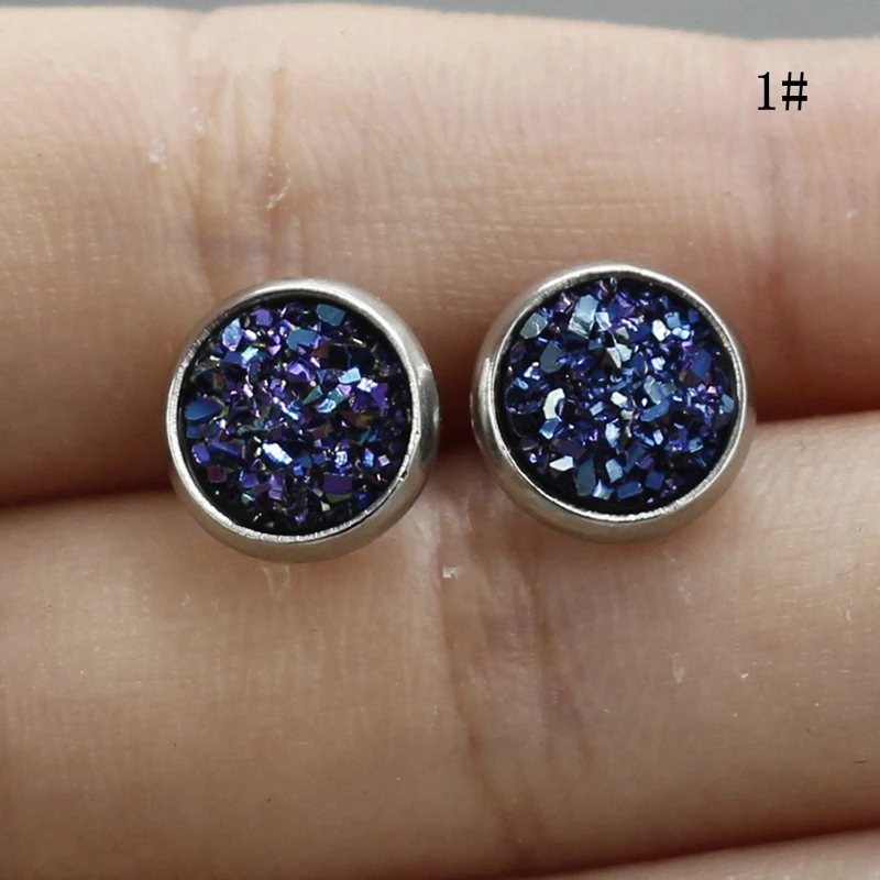 

MISANANRYNE 1Pair 8MM Stainless steel Shiny Austrian Crystal Round Brincos Ear Studs Earrings For Girls Women boucle d'oreille