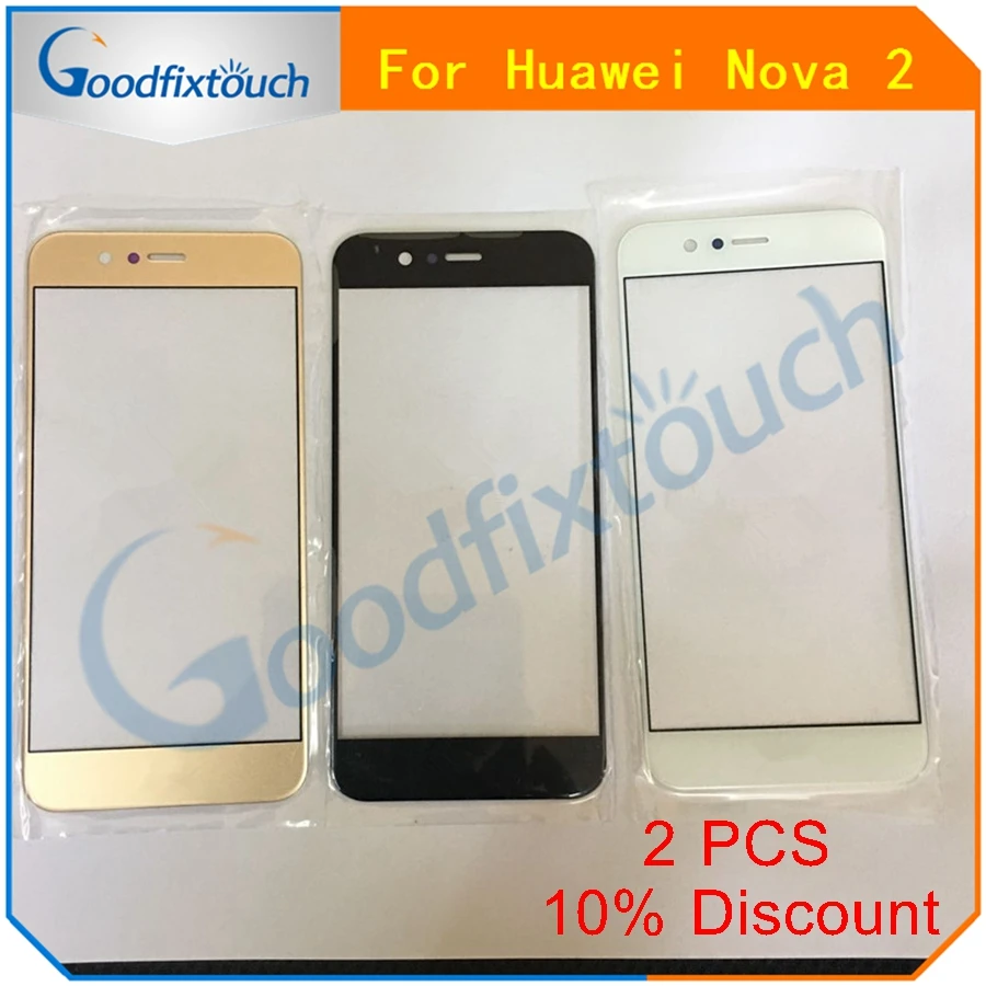 5 шт. для Huawei Nova 2 передний экран внешняя стеклянная сенсорная крышка панель