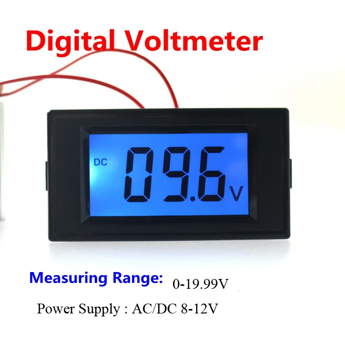Digital Voltmeter DC 0 19.99V Blue Backlight LCD Display Volt Meter AC