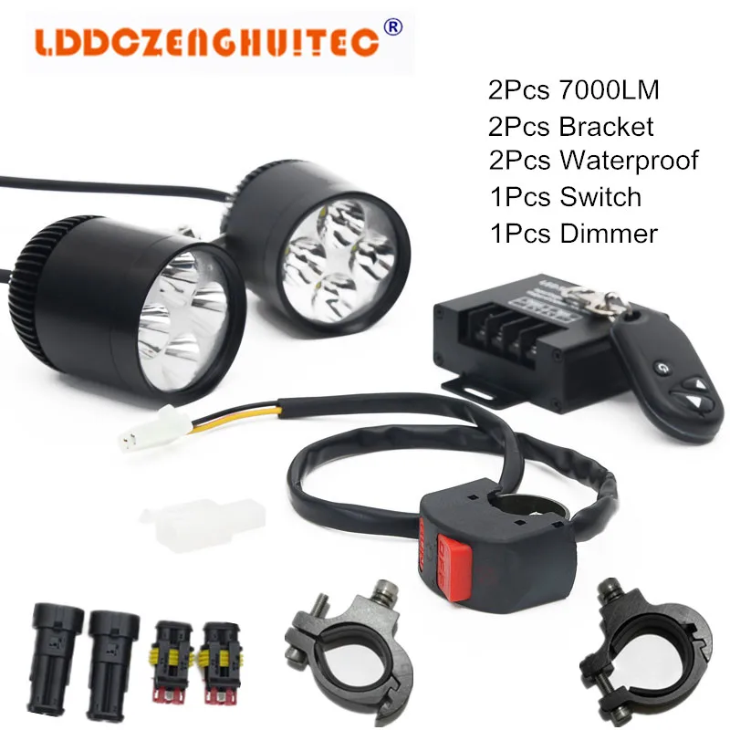 

LDDCZENGHUITEC 2pc 35W 12V Motorcycle Headlight U2 led chip Driving car fog light Offroad truck SUV Spotlight Motorbike headlamp
