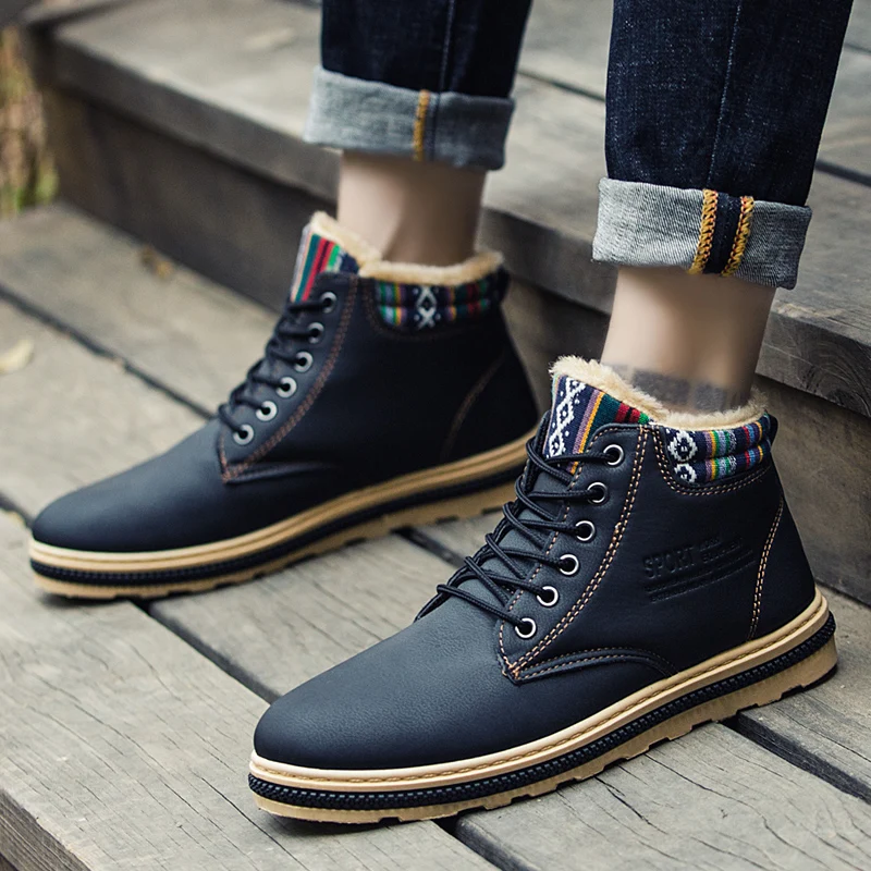 

Boots Men's Fashion Comfortable Casual Martin Boots Men's Winter Warm High Quality Outdoor Jogging Shoes Zapatillas Hombre