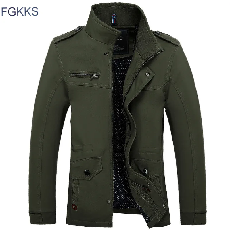 

FGKKS New Arrival Men's Jackets Solid Fashion Coats Male Winter Casual Stand Collar Jacket Men Outerdoor Waterproof Coat