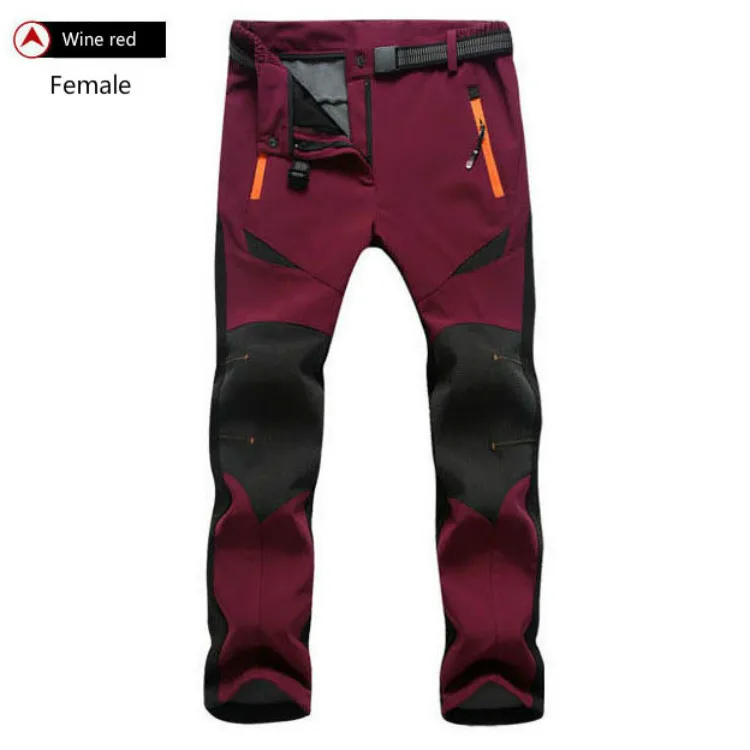 

Outdoor men's and women's windproof waterproof winter thickening thermal lovers' soft shell climbing cardigan pants