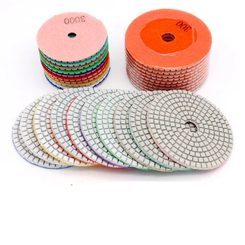 

1pc 3inch 4inch Diamond Wet Polishing Disc White Marble Stone Ceramic Granite Concrete Grinding For Power Tool and Disc Holder
