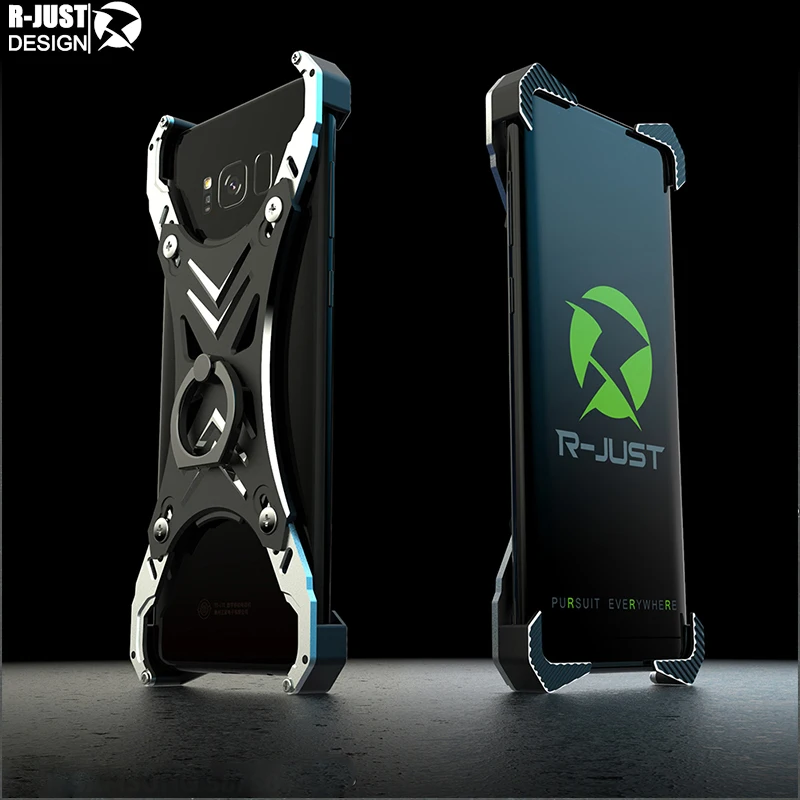

Zimon For Samsung Galaxy S8 Plus Case R-JUST Metal Case for Samsung S8 S8+ S8Plus Luxury Ring Kstand Heavy Duty Protection Cover
