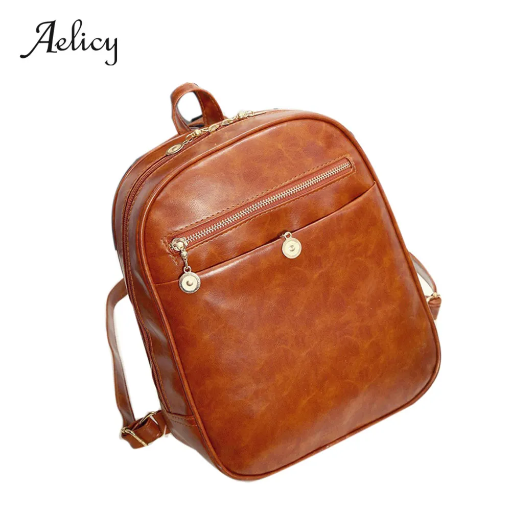 

Aelicy Women's Leather Travel Satchel Fashion Shoulder Bag Backpack School Rucksack Solid Backpack PU backpack Women Bag 0904