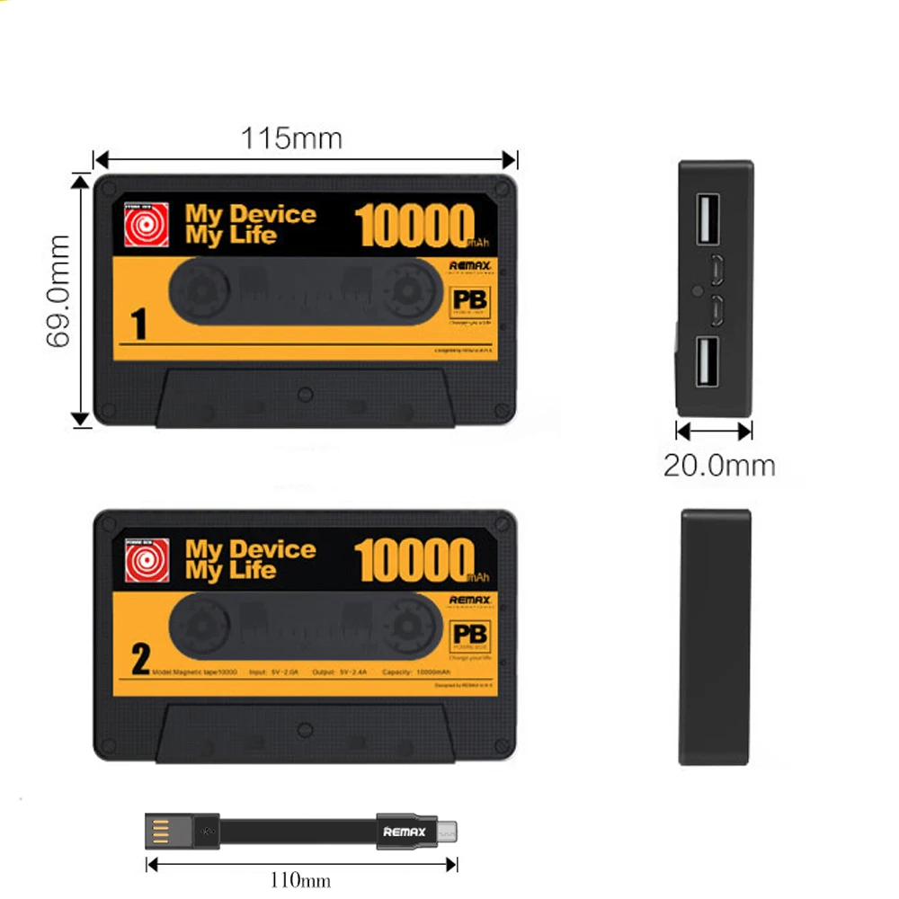 Remax 10000mAh Tape Design Mobile Phone Large Capacity Mobile Power Bank with double usb output Extra Backup with led flashlight Remax 10000mAh Tape Design Mobile Phone Large Capacity Mobile Power Bank with double usb output Extra Backup with led flashlight