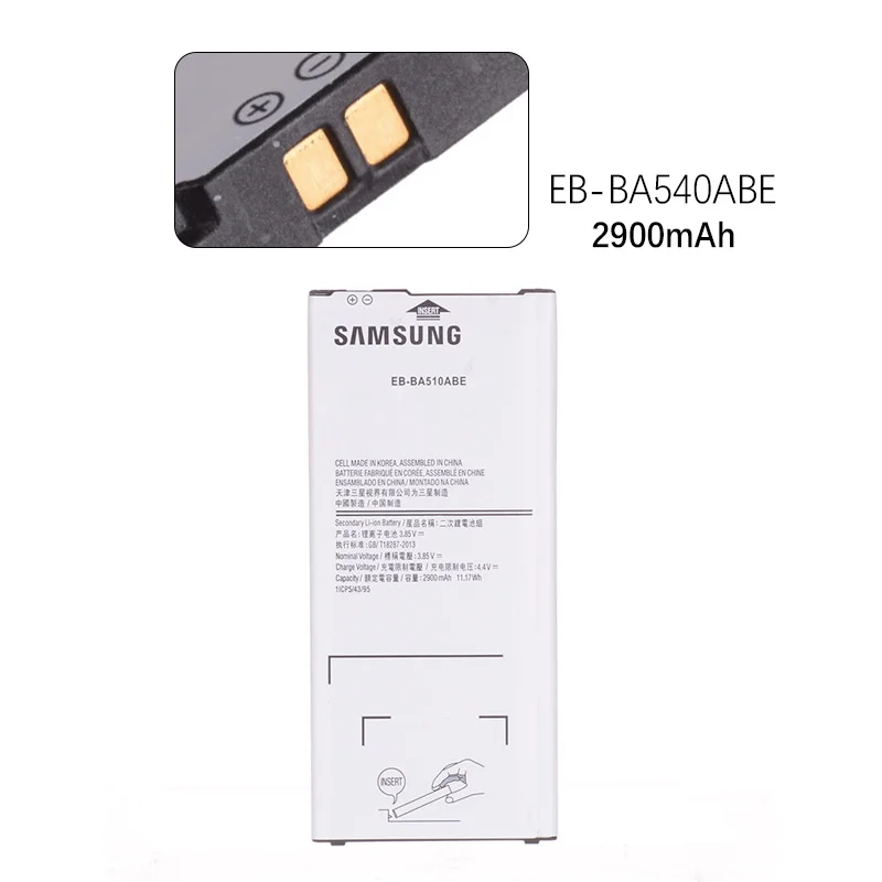 Батарея для Samsung Galaxy A5 Батарея A510 A510F A5100 A510M A510F A510K A510S EB-BA510ABE 2900 мА/ч, полный Ёмкость