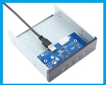 

4 Ports USB 3.0 Desktop Computer Front Panel Optical Drives Bit Expansion Rack USB3.0 CD-ROM Bracket Mount HUB Bay