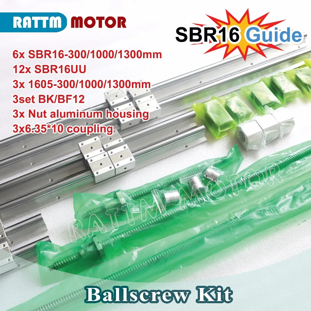 Aliexpress.com : Buy EU Delivery!! 6PCS linear SBR16 L 300/1000/1300mm ...