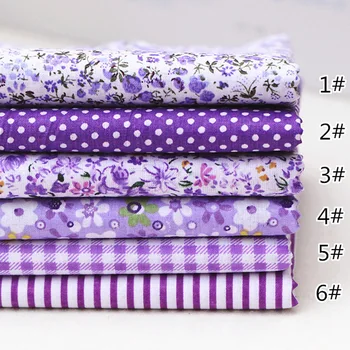 

6pcs Purple 25X25cm 100% Cotton Patchwork Fabric for DIY Sewing Quilting Tissue Kids Bedding Doll Bags Cloth Textiles Fabric