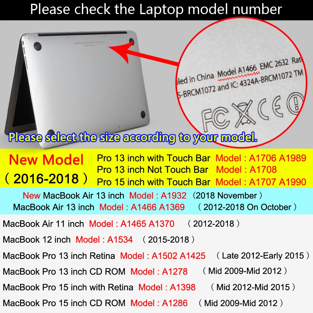 Чехол для ноутбука MacBook Air Pro Retina 11 12 13 15 дюймов с сенсорной панелью и