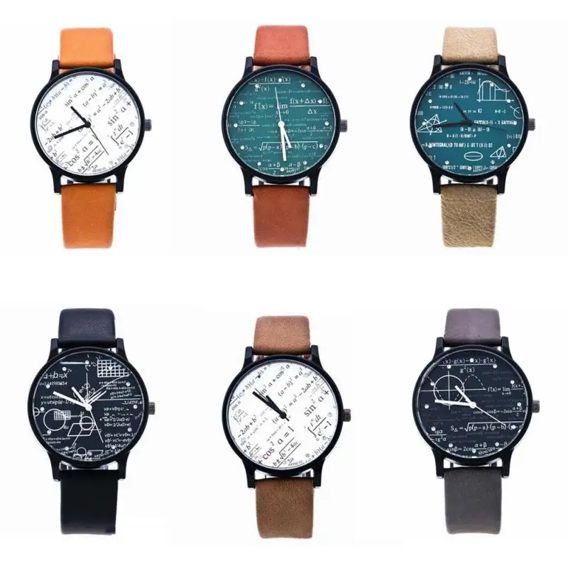 

1 pc Cartoon Watches Women Famous Mathematical Symbol Casual Quartz Watch Students Clock Students Clock Mathematical Watch
