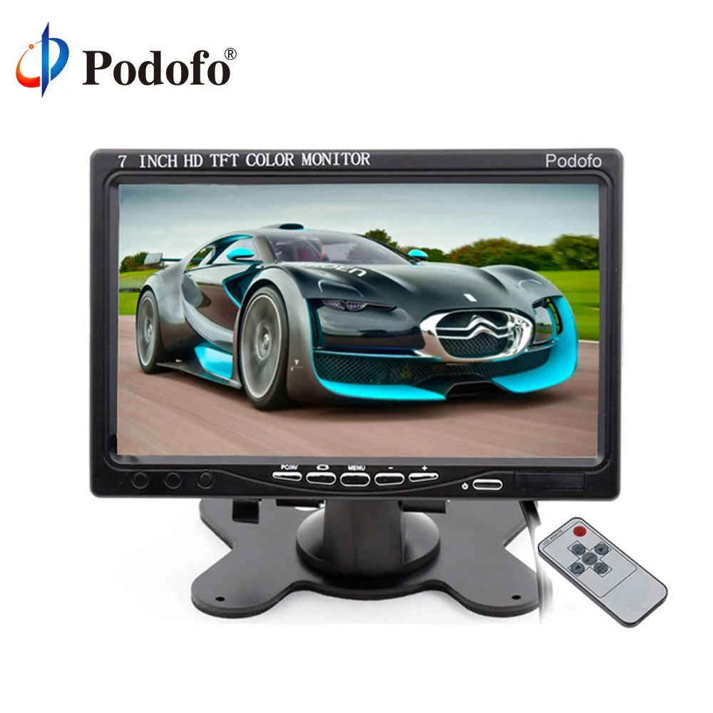 Podofo 7 ''VGA монитор TFT lcd цветной монитор 2 видео вход ПК аудио видео дисплей VGA HDMI AV вход монитор Автомобильный-Стайлинг