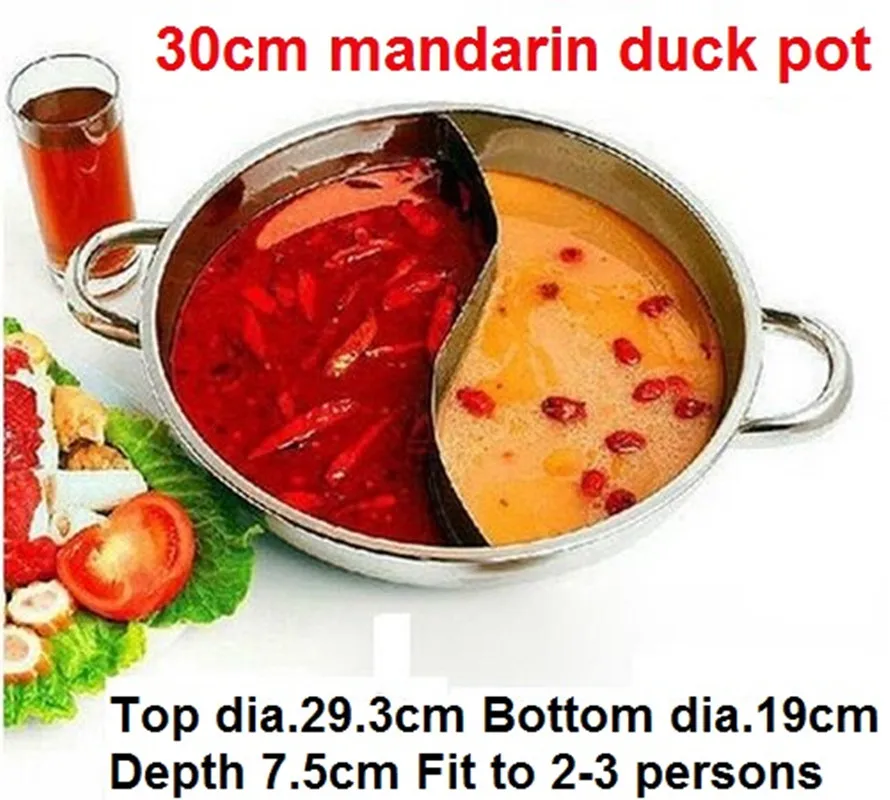 Duck hot pot thick stainless steel pots Chafing dish ruled 30CM | Дом и - Цена: 