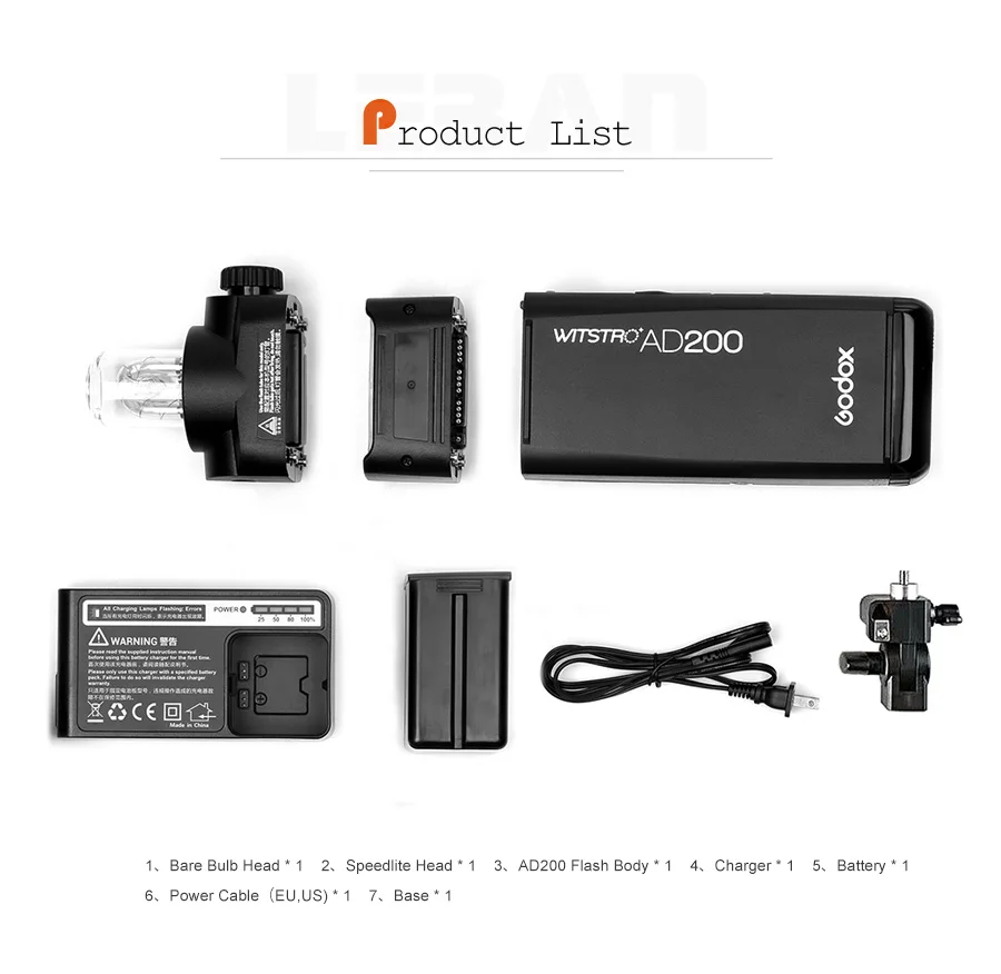 Godox AD200 200Ws 2,4G ttl стробоскоп 1/8000 HSS беспроводной монолайт с батареей 2900mAh Lithimu 500 полная мощность