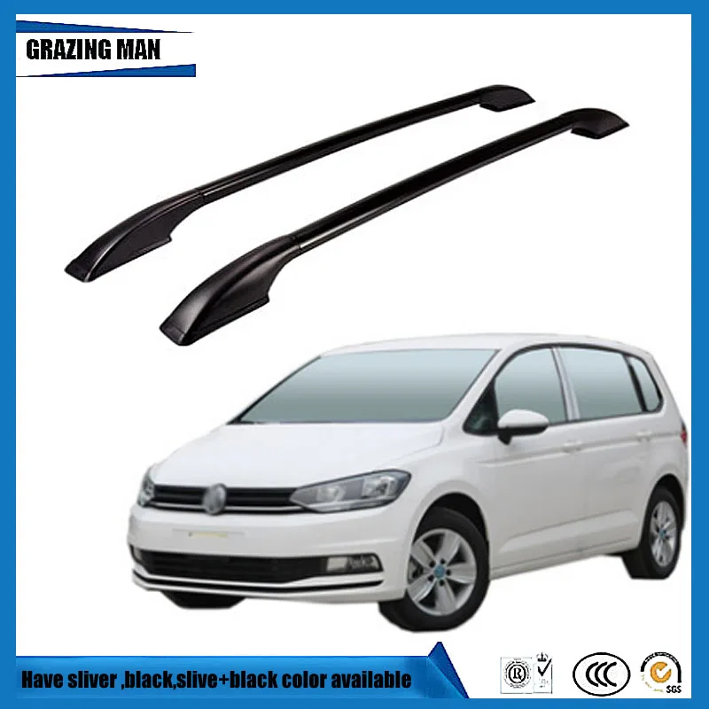 

For TOURAN Roof Racks Bars Side Rail Luggage Bar Travel Storage Luggage Roof Rail aluminum alloy