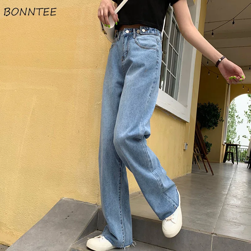 Женские джинсы весна лето трендовые корейские стильные универсальные простые уличные с высокой талией Ulzzang мягкие свободные женские шикарные брюки s