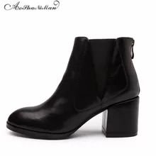 Осень Зима Основные дамы Каблучки женская обувь корова кожаные туфли с натуральным лицевым покрытием на высоком туфли-лодочки на каблуке Для женщин на высоком каблуке Обувь