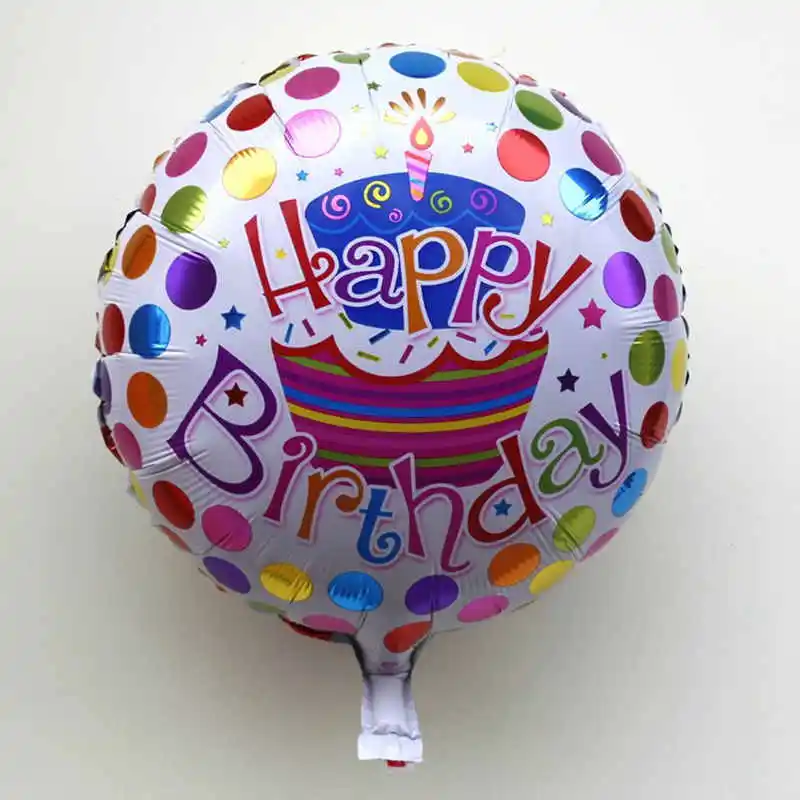 5pcs 18" Round Happy Birthday Printed Foil Balloons Party Decoration