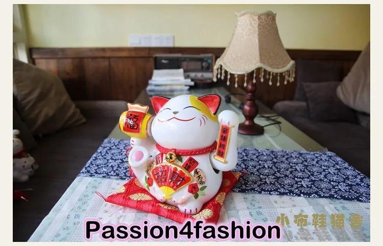 Maneki Neko Lucky Cat развевающийся лапой керамический улыбающееся лицо милый богатство удача орнамент Электрический негабаритный подарок