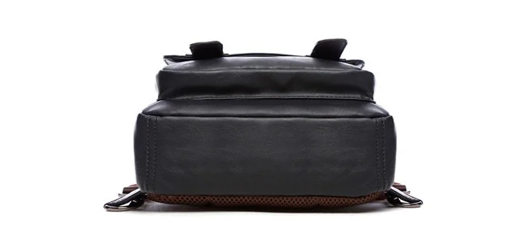 Черный мужской рюкзак Mochila Masculina, сумка из искусственной кожи, мужская сумка на плечо, ремень на грудь, сумка для путешествий, Zaino Uomo