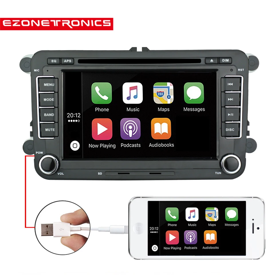 2 Din Авто carplay автомобильный dvd-плеер gps Радио стерео для VW GOLF 6 Polo Bora JETTA B6 PASSAT Tiguan SKODA OCTAVIA Bluetooth телефон