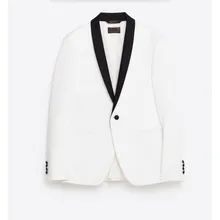 Shawl collar men s suit jacket handsome a grain of buckle leisure suit jacket the groom