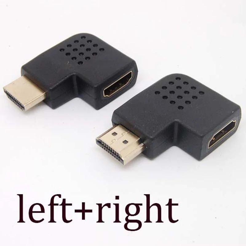 Professional HDMI Male to Female Adapter Converter 90 Degrees Angle Turn Right / Left HDMI Connector Supports HD 1080P Mayitr