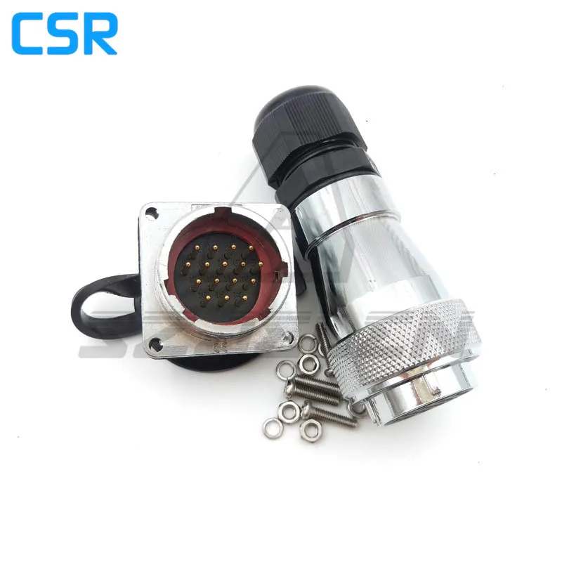 Conector fêmea masculino impermeável de 16 pinos